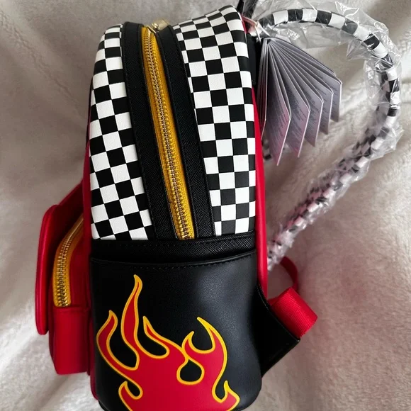 Disney’s Pixar Cars Lightning McQueen Rust-eze Light Up Loungefly Backpack: NWT